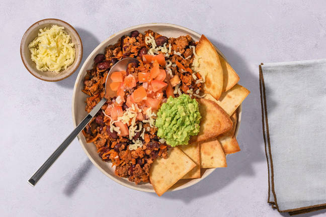 Cheesy Tex Mex Beef and Pork Nachos