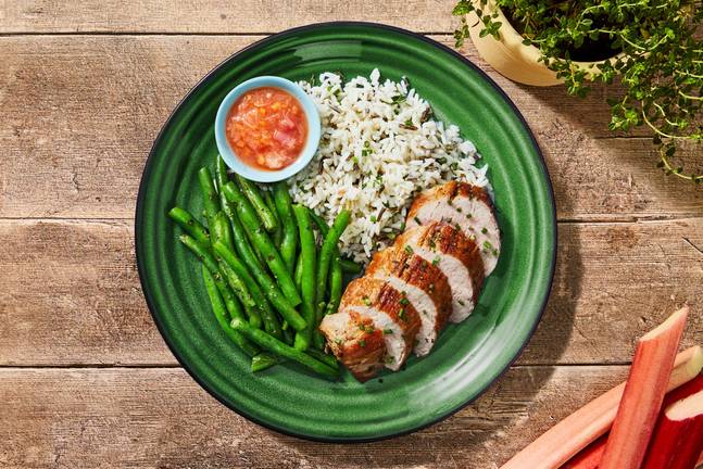 Pork Tenderloin with Rhubarb Compote