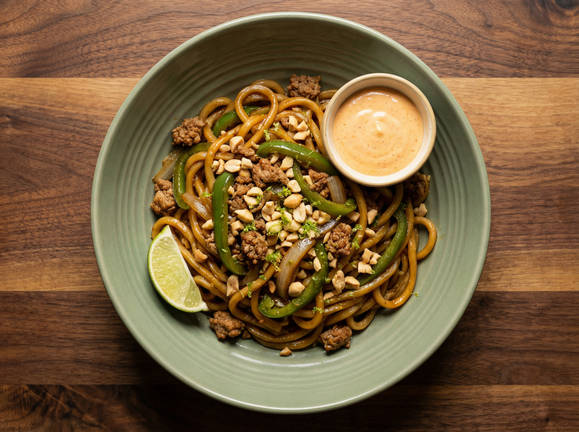 Ginger Soy Pork & Bell Pepper Udon