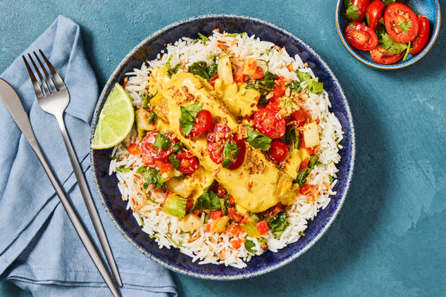 Saumon au cari et à la noix de coco