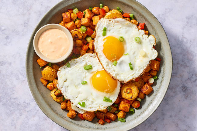 Tex-Mex Sweet Potato Hash and Eggs