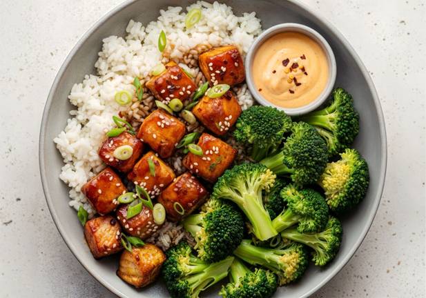Air Fryer Sweet Soy Salmon Bowls