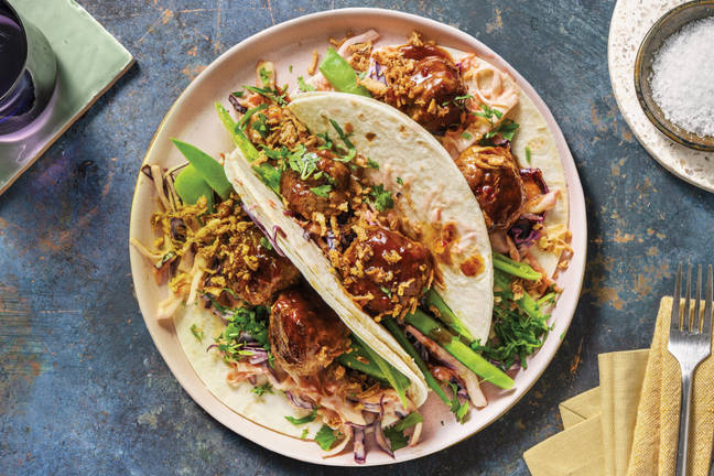 Asian Pork Meatball Tacos