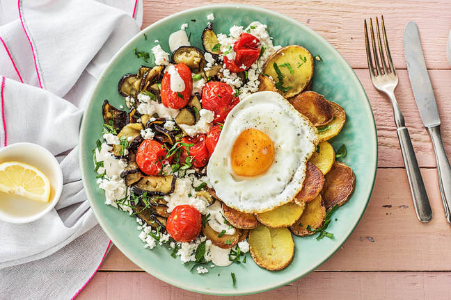 Aubergine met yoghurt-tahinsaus