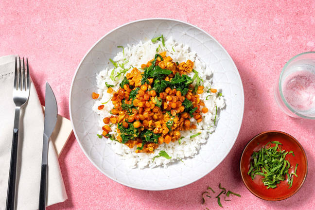 avec riz à la coriandre et au beurre