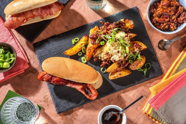 BBQ Bacon Wrapped Sausage Bap