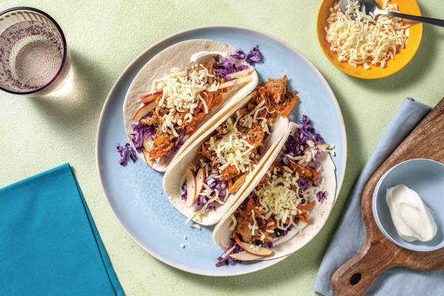 Quick BBQ Pulled Pork & Slaw Tacos