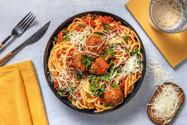 Turkey Meatballs and Spaghetti Bolognese