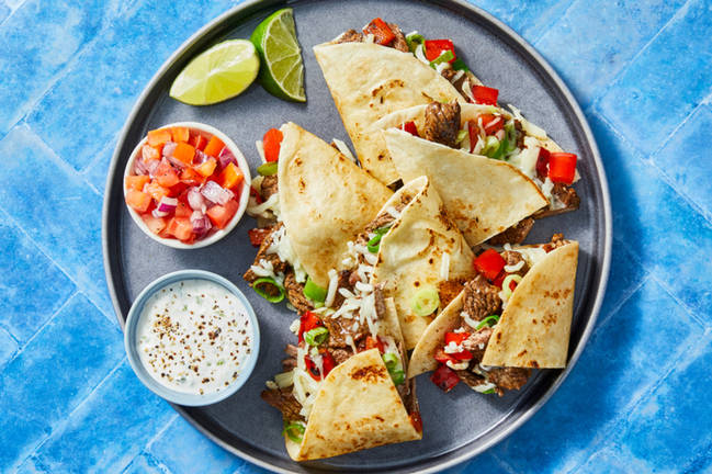 Quesadillas fromagées au steak