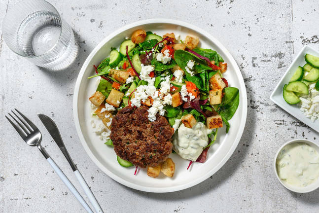 Carb Smart Bunless Dill-Garlic Beef Burgers