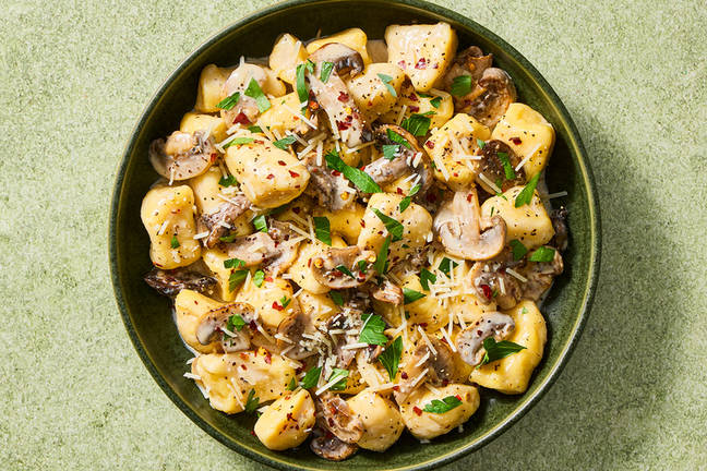 Ricotta Gnocchi with Creamy Mushroom Sauce