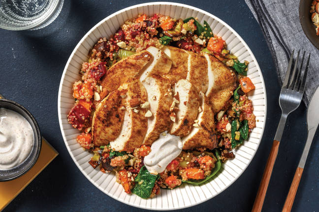 Chicken & Honey-Roasted Veggie Freekeh