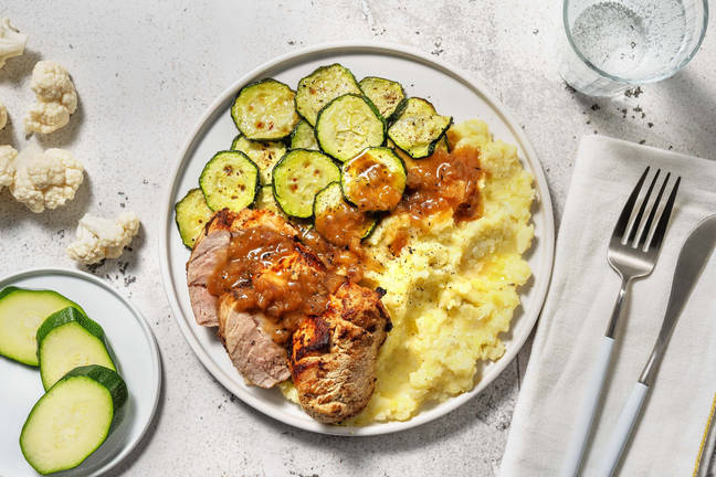 Carb Smart Roasted Pork Chops and Shallot Gravy