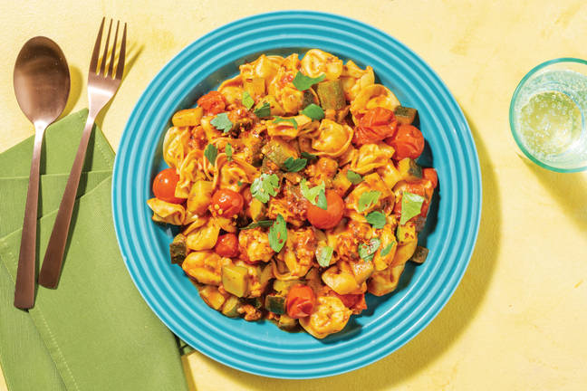 Creamy Bacon & Tortellini Primavera with Parsley