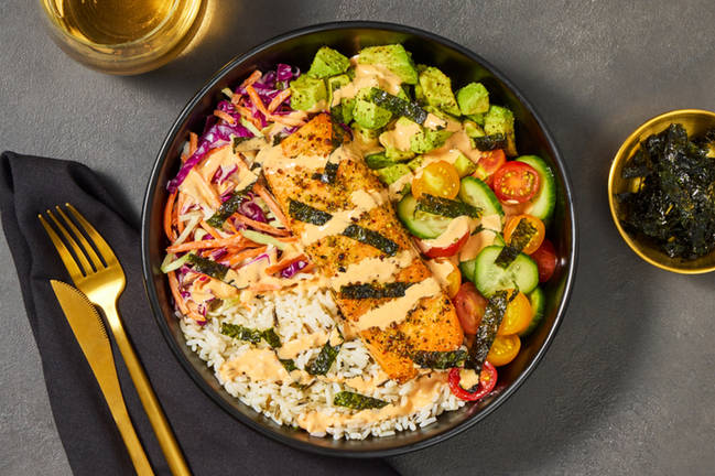 Roasted Salmon and Wild Rice Bowls