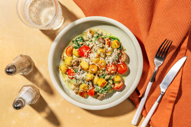 SuperQuick Sausage and Gnocchi Skillet