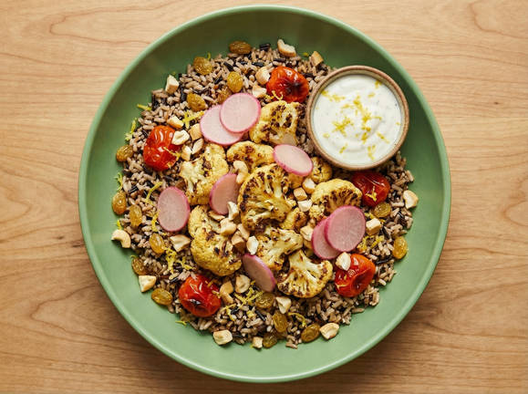 Turkish-Spiced Roasted Cauliflower Grain Bowls