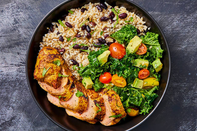 Pork Tenderloin and Black Bean-Brown Rice Bowls