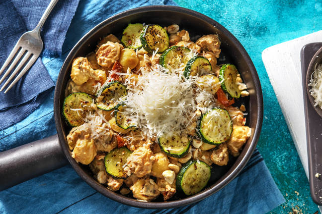 Gebratene Gnocchi mit Ofenzucchini