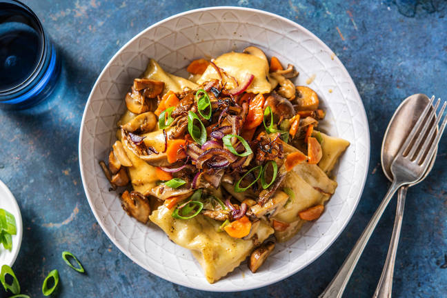 Gemüse-Maultaschen-Pilzpfanne