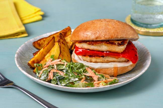Halloumi Burger and Wedges
