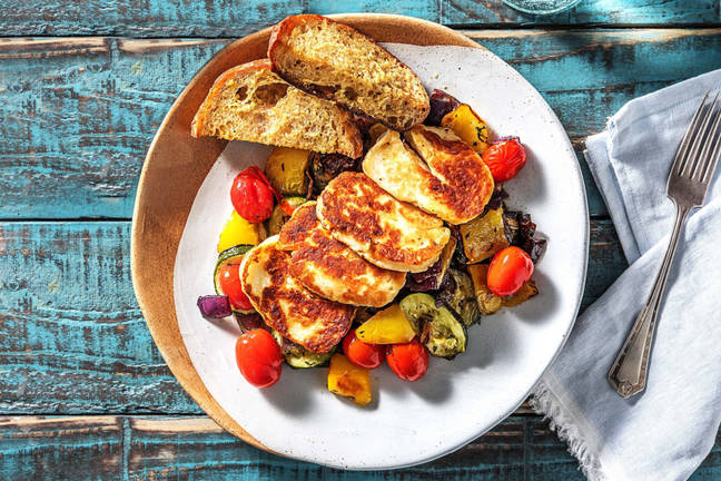 Golden Halloumi and Ratatouille