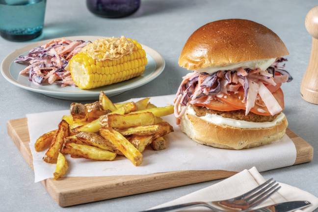 Caribbean Pork Burger & Butter Corn Cobs