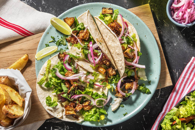 Miso Glazed Aubergine Tacos