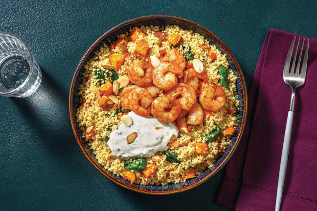 Moroccan Prawns & Roast Veggie Couscous
