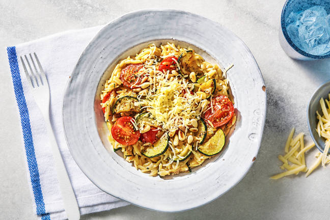 Orzo met cherrytomaten en courgette