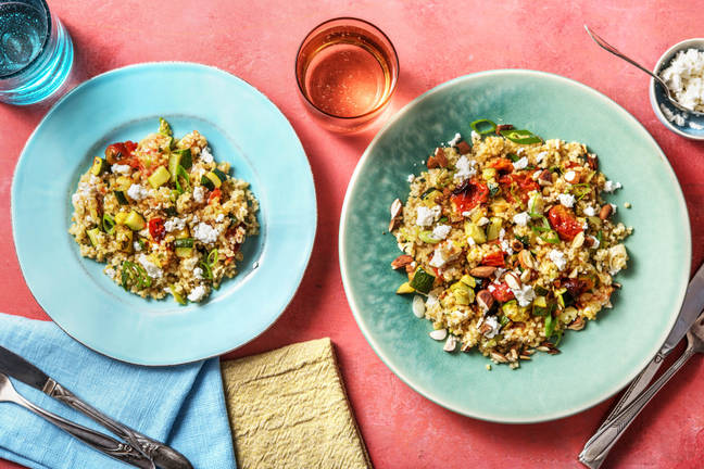 Volkoren bulgur met groenten uit de oven