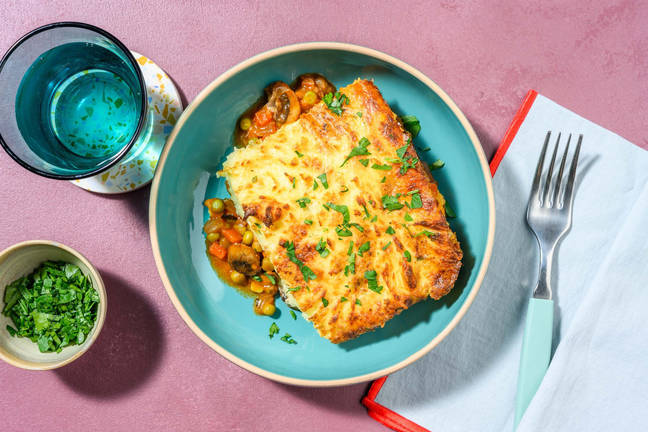 Pâté chinois aux pois et aux champignons