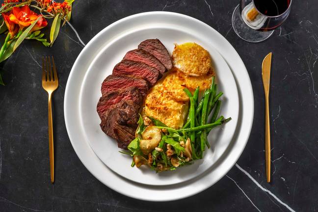 Pepper Crusted Venison and Dauphinoise Potatoes