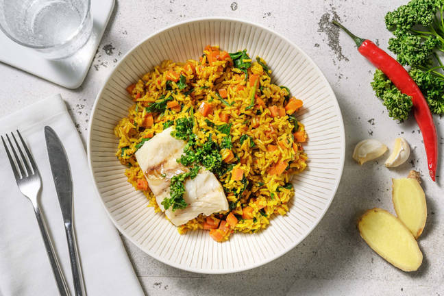 Pilaf & cabillaud vapeur