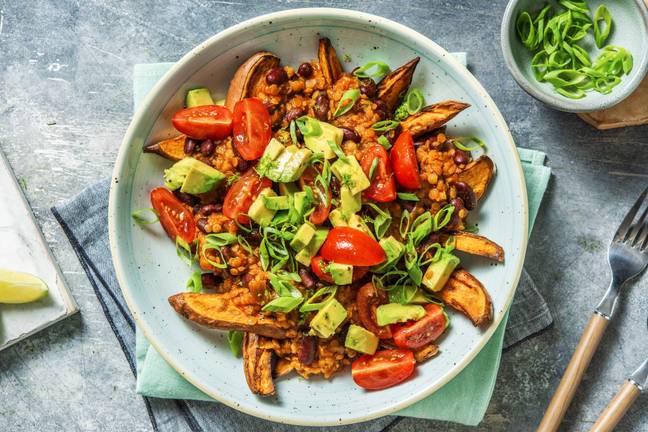 Veggie Chilli Loaded Sweet Potato Fries