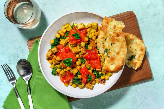 Curry-Braised Chickpeas and Tofu