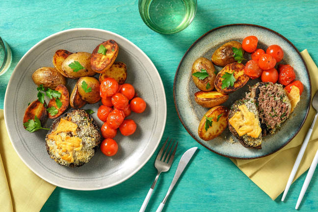 Gevulde portobello met gehakt