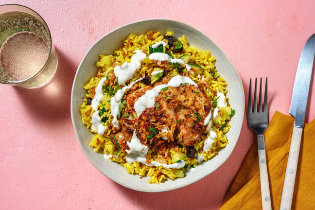Poulet et riz coloré à la perse
