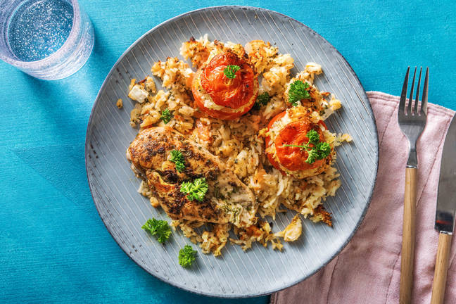 Provençaals gevulde tomaten met kipfilet