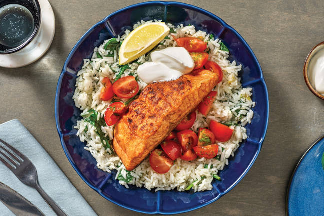 Easy Baja Salmon & Garlic Rice