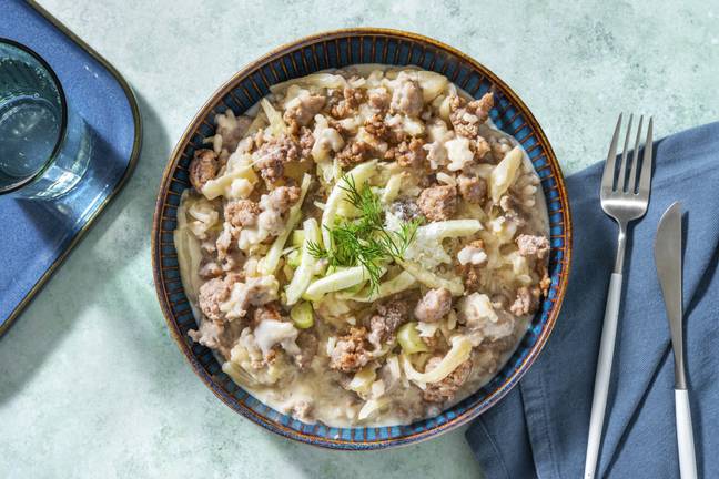 Risotto au fenouil et saucisse de porc