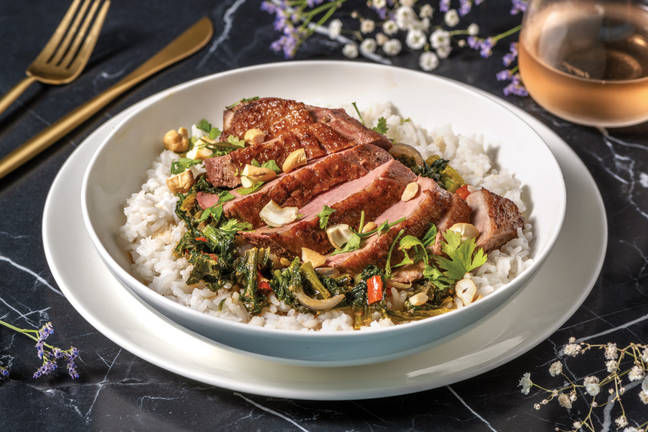 Roast Duck Breast & Red Curry Veggies