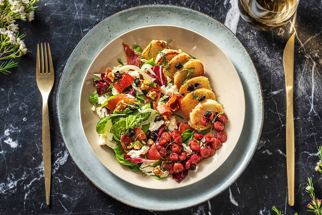 Salade met buffelmozzarella en serranoham