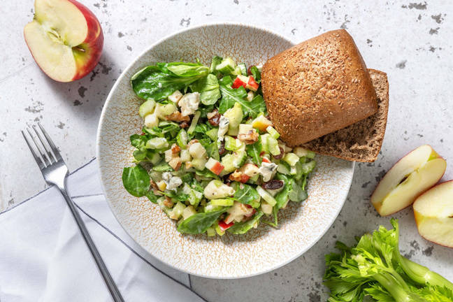 Waldorfsalade met blauwe kaas en walnoot