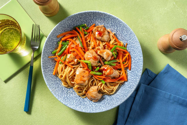 Nouilles de poulet au chili doux