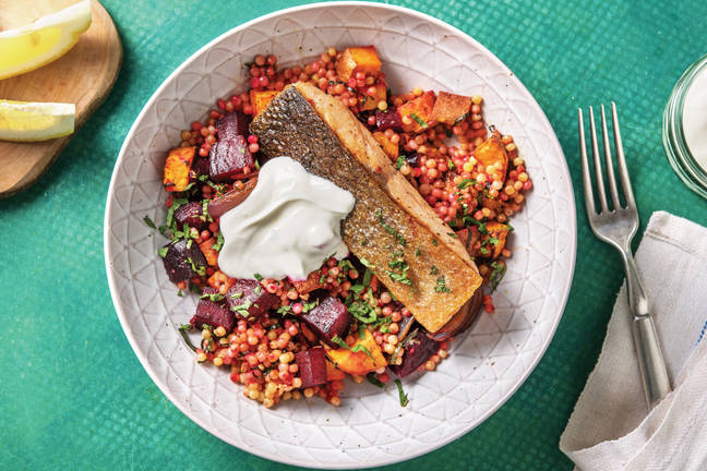 Seared Salmon & Pearl Couscous