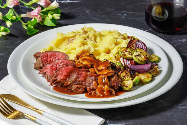 Striploin Steak in Balsamic Mushroom Sauce