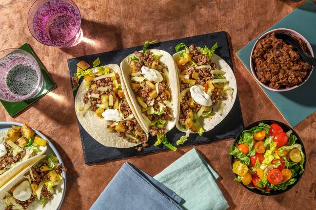 Tex-Mex Style Beef and Potato Tacos