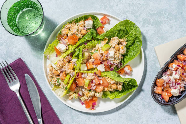Gefüllte Salatherzen mit Thunfisch & Feta