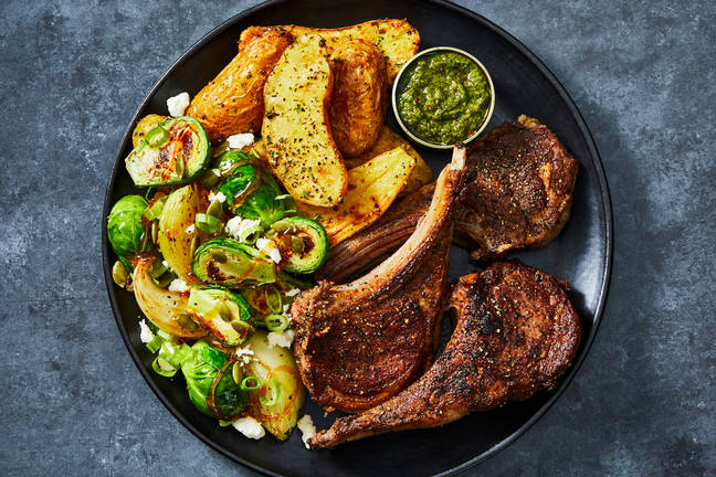 Chimichurri Lamb Chops & Hot Honey Brussels Sprouts